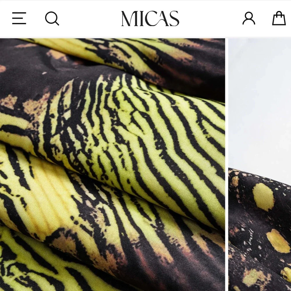 Micas Yellow and Black Patterned Mini Dress - Picture 3 of 5